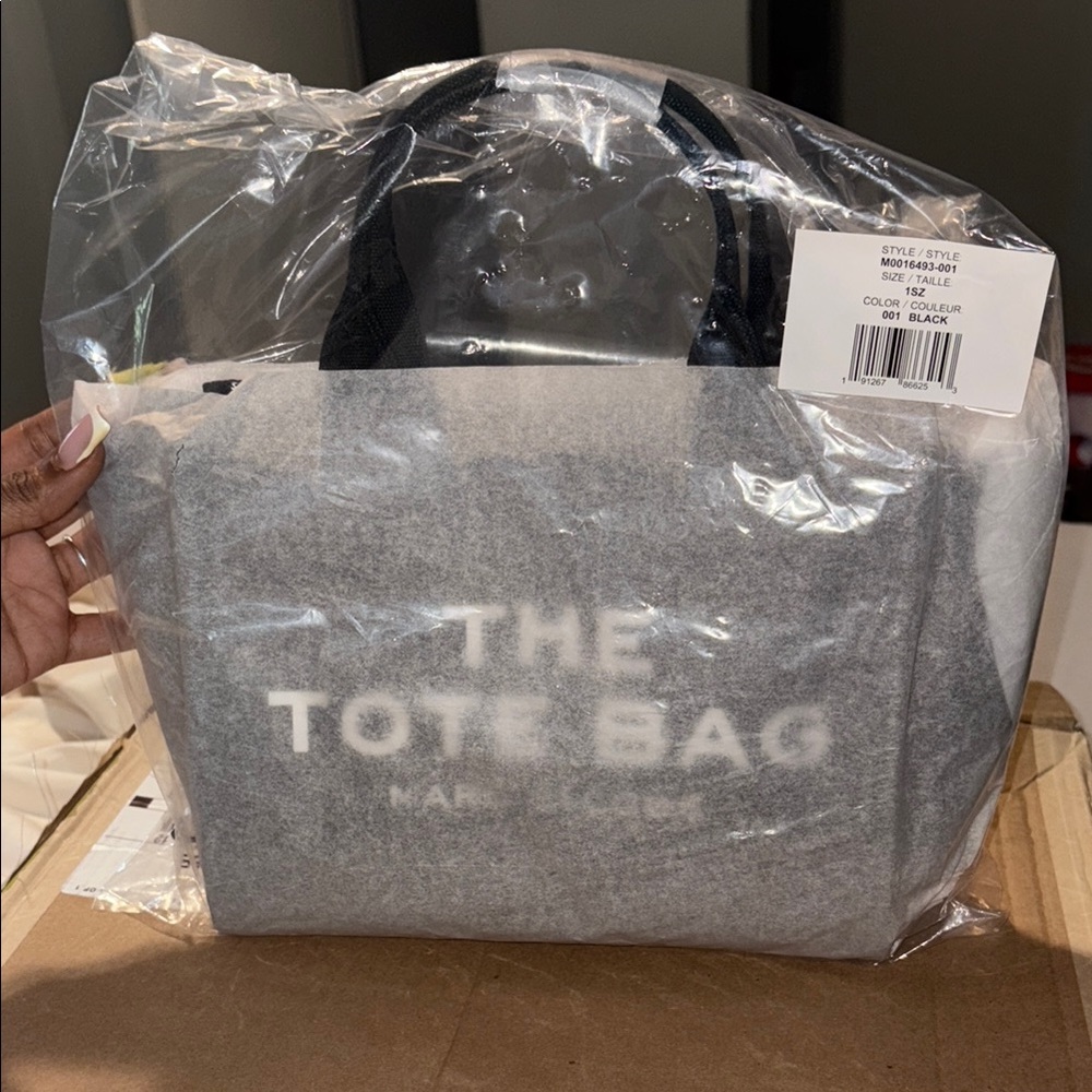 Marc Jacobs White and Black Canvas Tote Bag